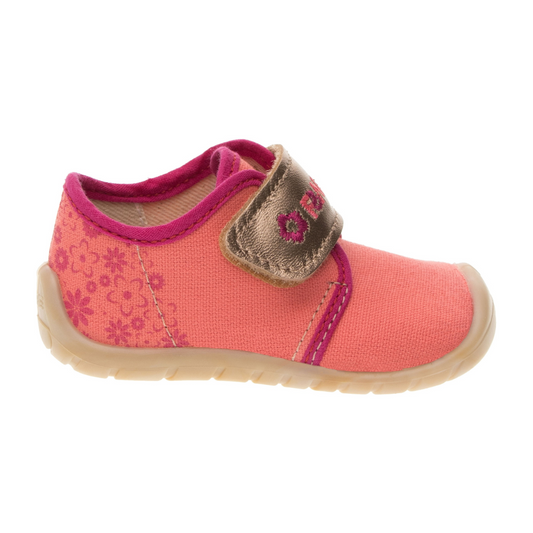 Pink fabric shoes