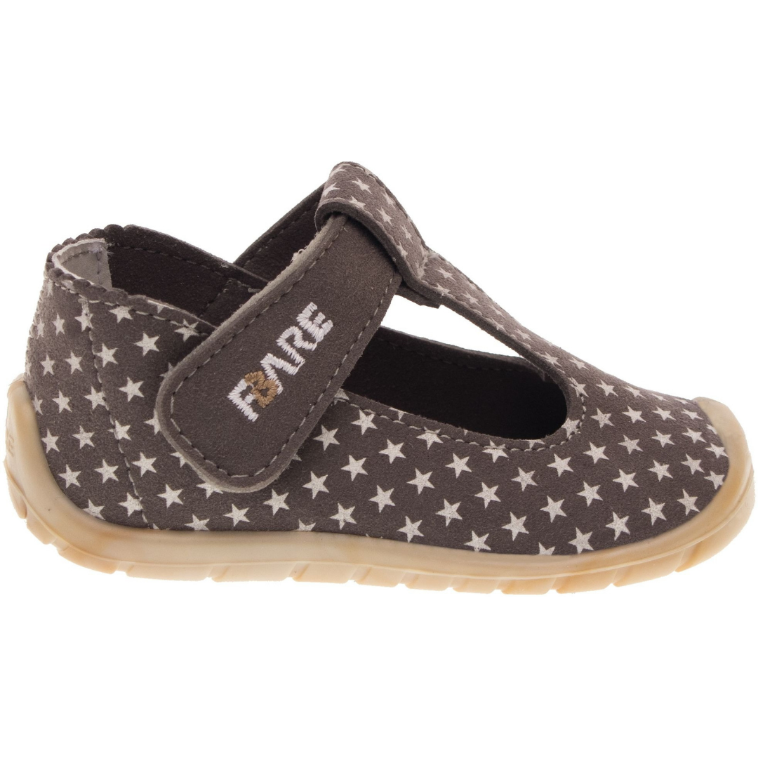 Sandaletti in tessuto grigio con stelline