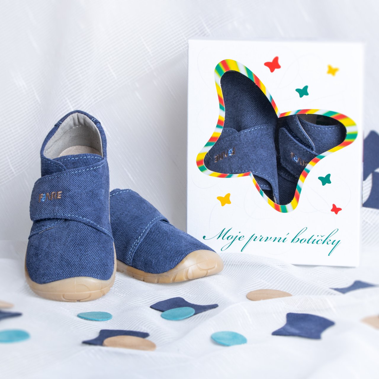 Scarpine in pelle denim