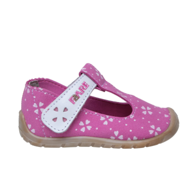 Pink fabric sandals with four-leaf clovers
