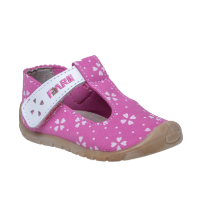 Sandaletti in tessuto rosa quadrifogli