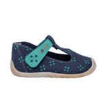 Blue fabric sandals with four-leaf clovers
