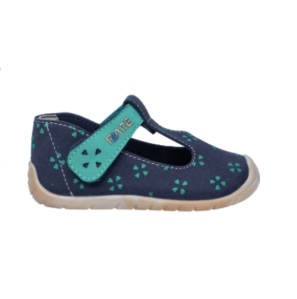 Blue fabric sandals with four-leaf clovers
