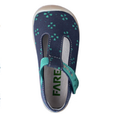 Blue fabric sandals with four-leaf clovers