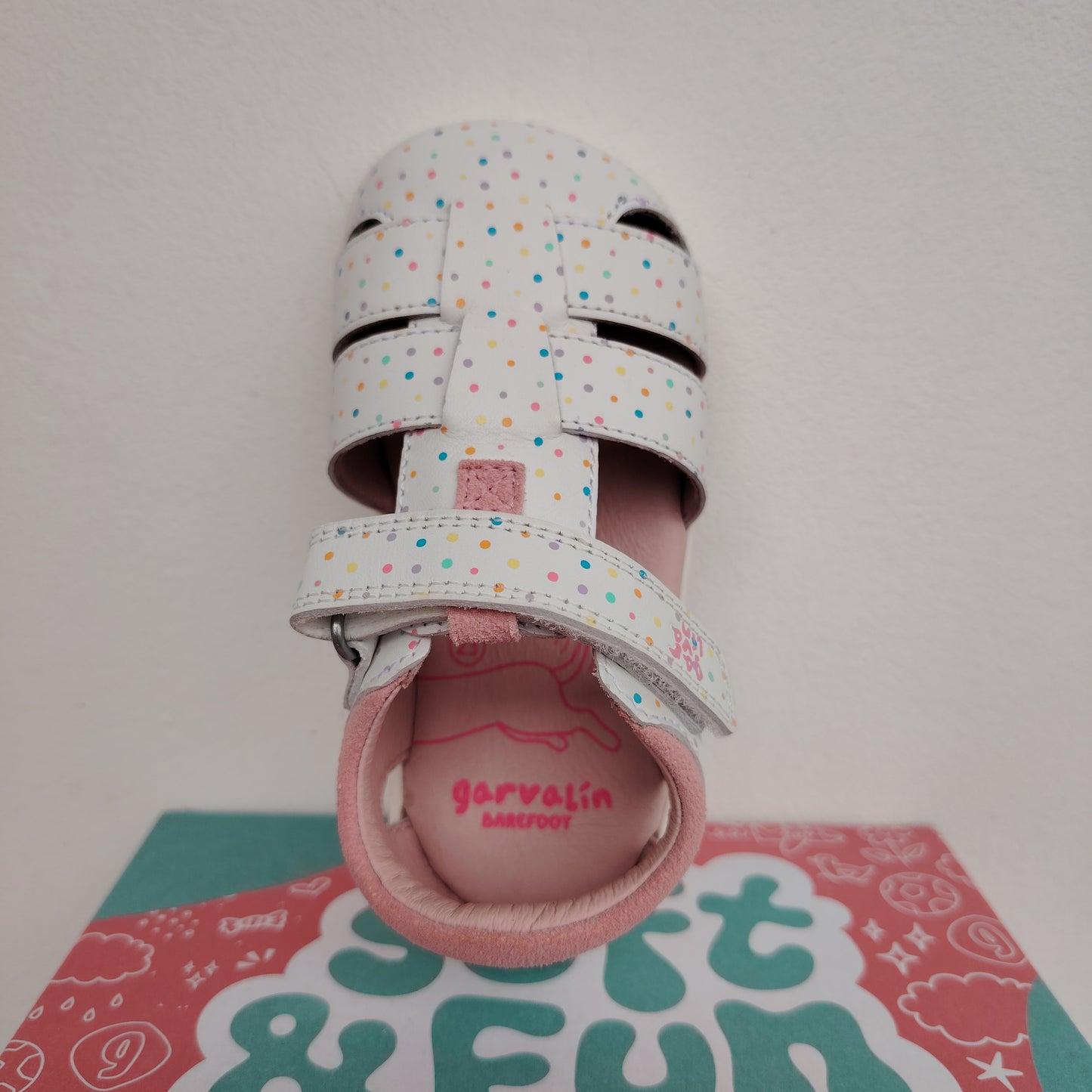 Sandaletto Bianco a pois in pelle