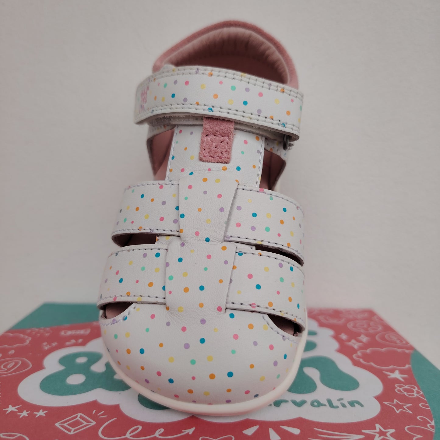 Sandaletto Bianco a pois in pelle