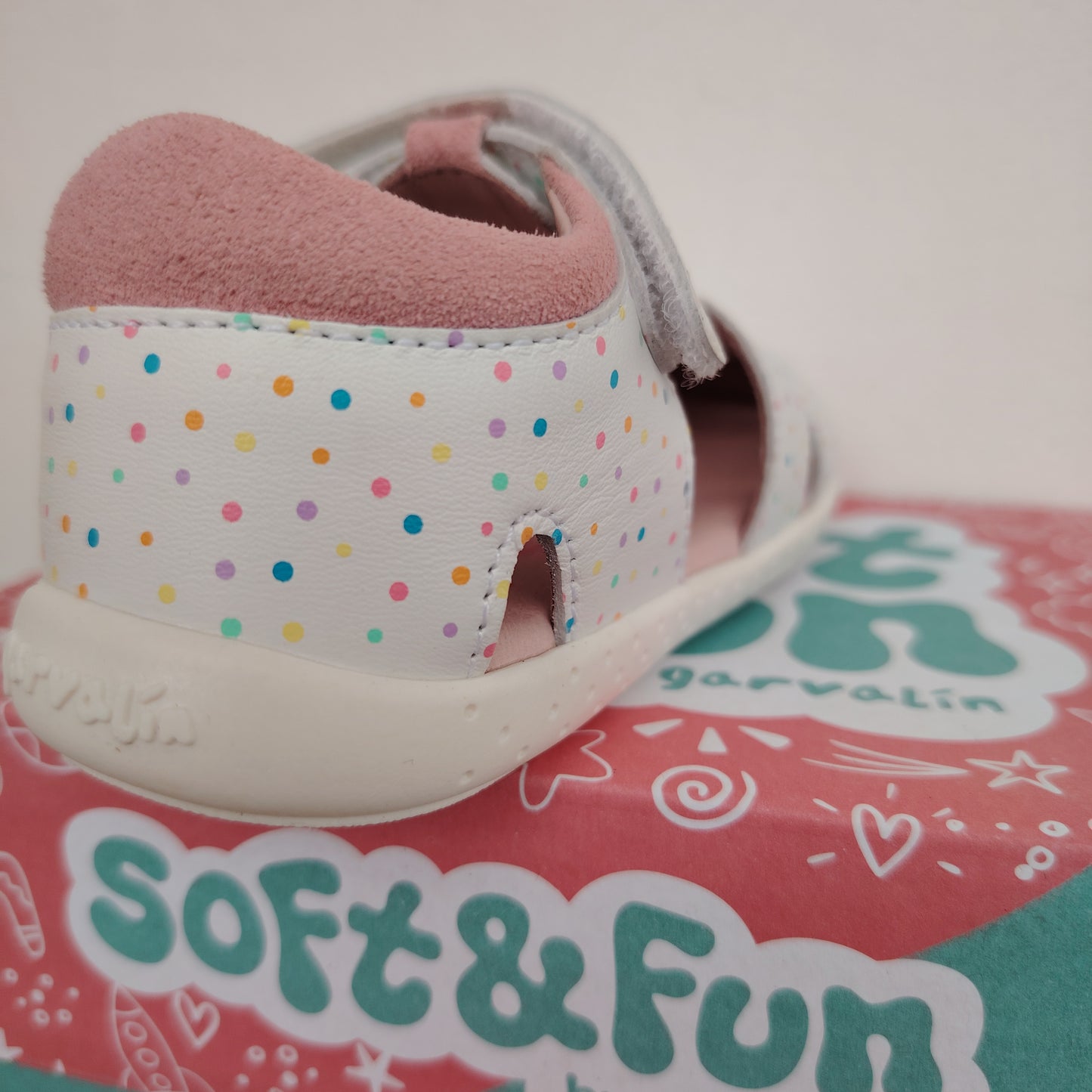 Sandaletto Bianco a pois in pelle