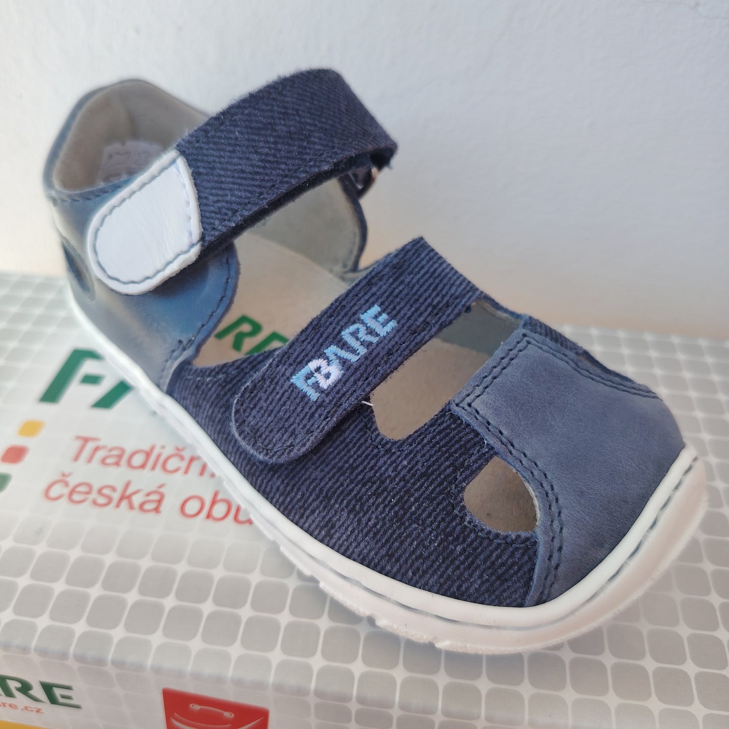 Sandaletti blu in pelle