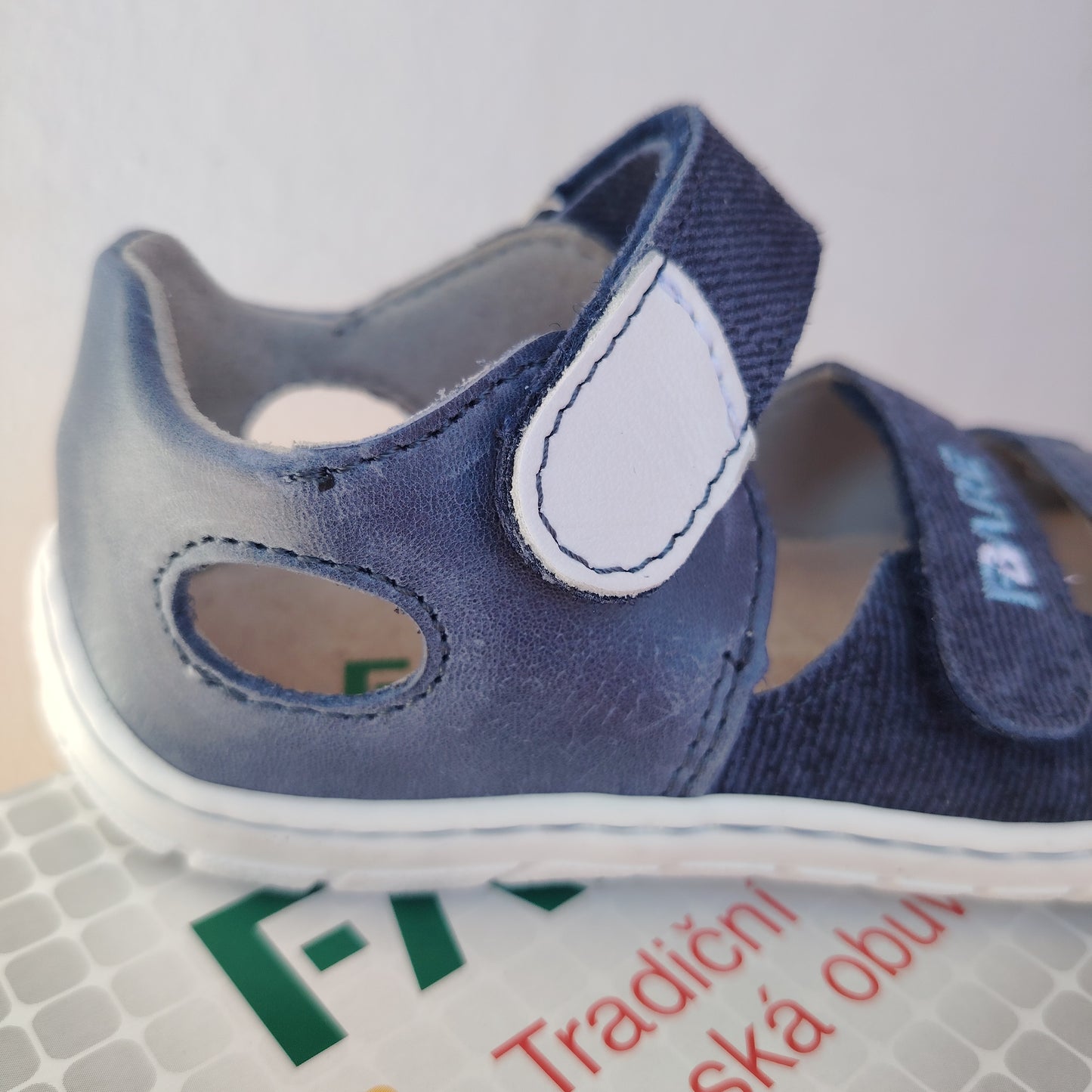 Sandaletti blu in pelle
