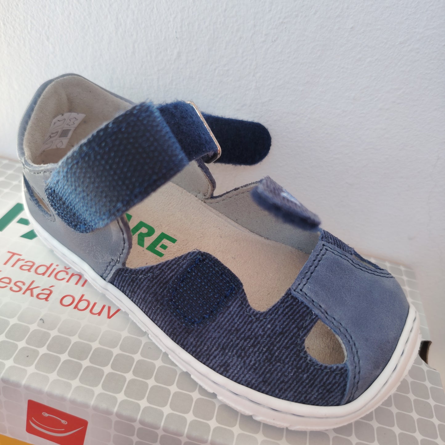 Sandaletti blu in pelle
